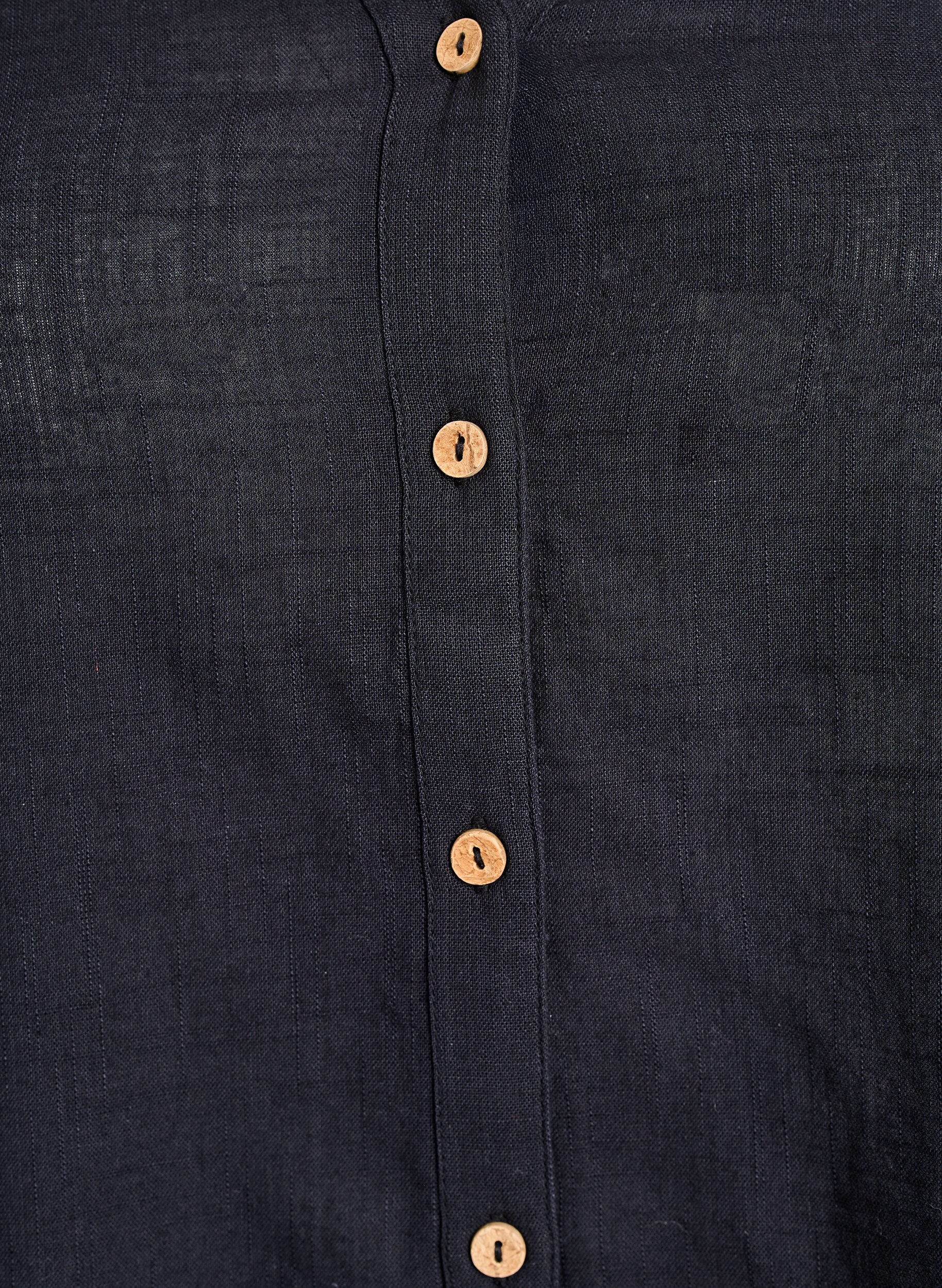 Zizzi Skjortebluse i bomuld med V-udsk&aelig;ring, Sort, Packshot image number 2