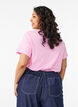 T-shirt med knapdetalje, Lyser&oslash;d, Model image number 2