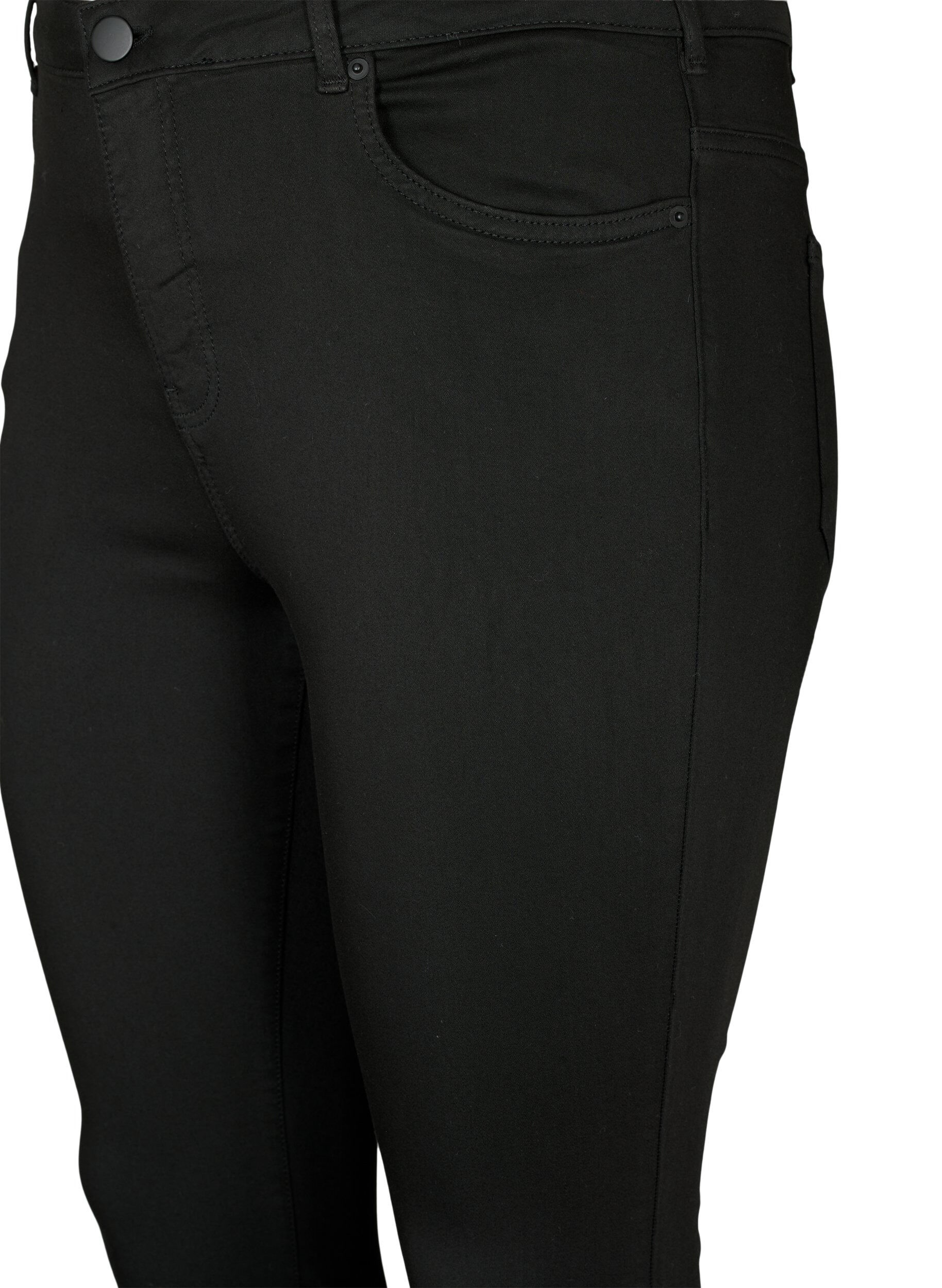 Zizzi Stay black Amy jeans med h&oslash;j talje, Sort, Packshot image number 2