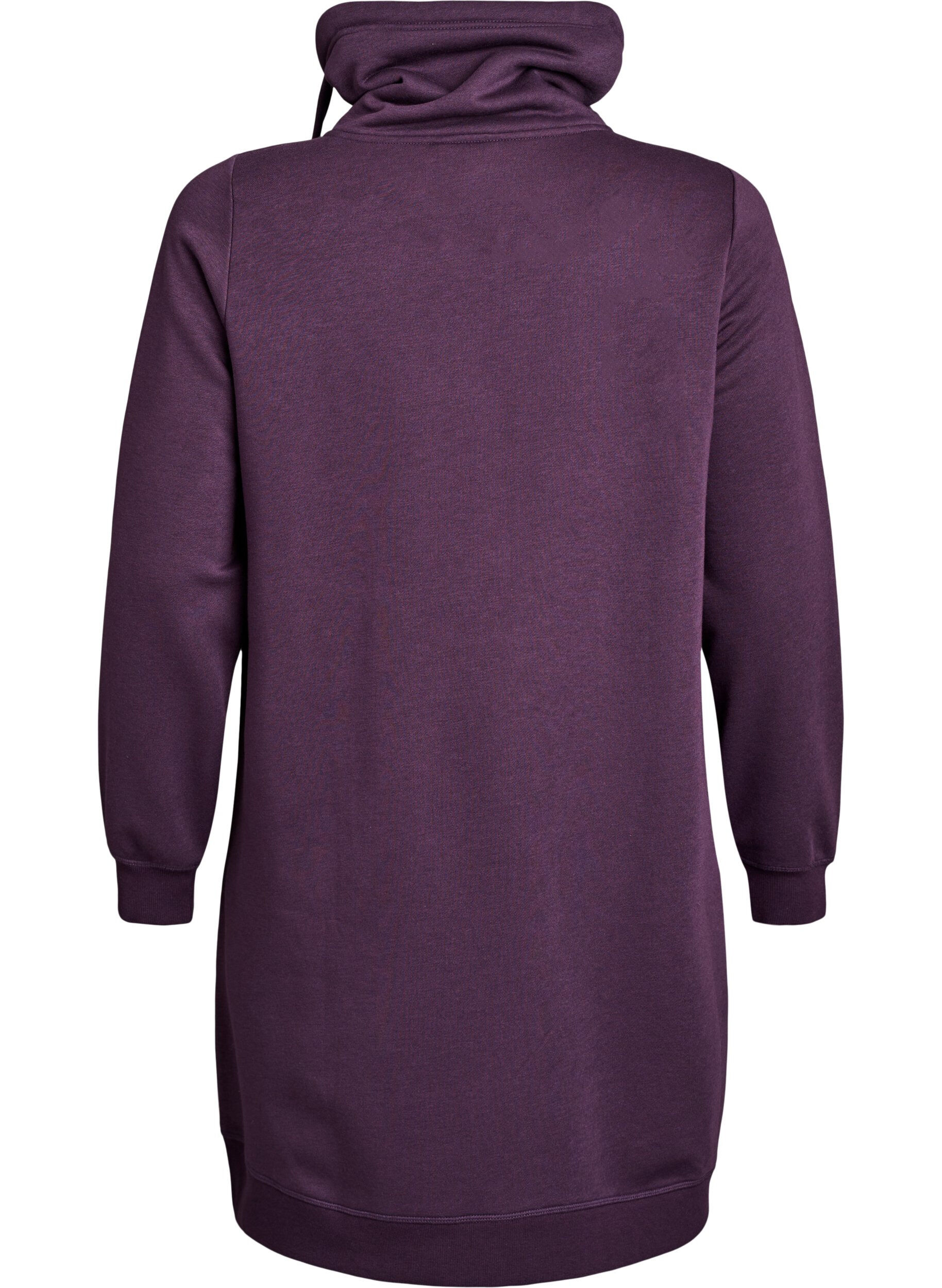 ZizziKort sweatkjole med h&oslash;j krave og lommer, Lilla, Packshot image number 1