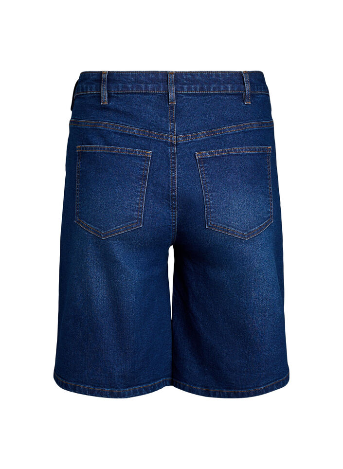 FLASH - L&oslash;se denimshorts med h&oslash;j talje, Bl&aring;, Packshot image number 1