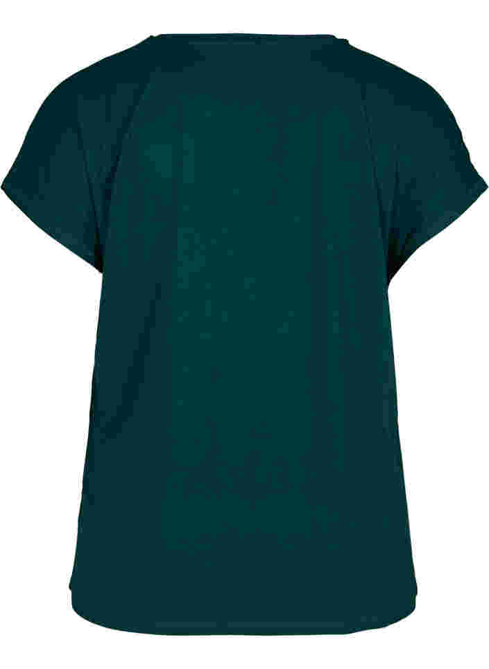 Ensfarvet trænings t-shirt, Deep Teal, Packshot image number 1
