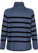 Stribet strikbluse med rullekrave, B.Sea w.BlackStripes, Packshot image number 1