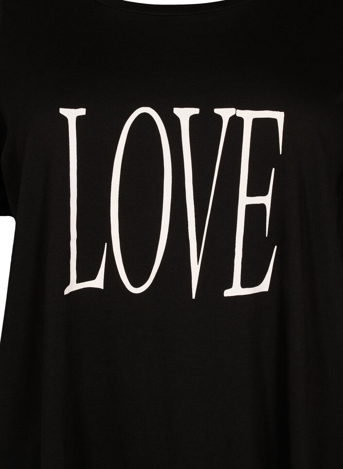 Oversize t-shirt med tryk , Black W. Love, Packshot image number 2