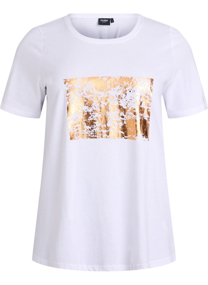 T-shirt med motiv, Hvid, Packshot image number 0