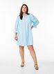 Kort kjole i bomuld med stribet mønster, Blå, Model image number 1