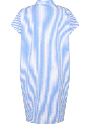 Lang stribet skjorte i bomuld , Light Blue Stripe, Packshot image number 1