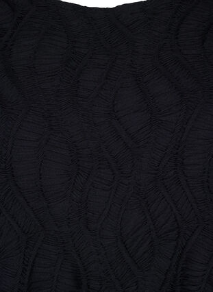 Bluse med tekstur og korte ærmer, Black, Packshot image number 2