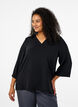 Bluse med 3/4 &aelig;rmer, Sort, Model image number 0