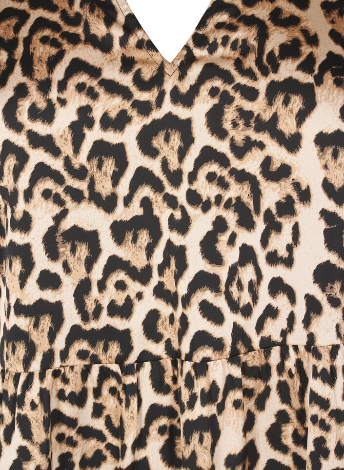Tunika med leopardprint og lange ærmer, Leo AOP, Packshot image number 2