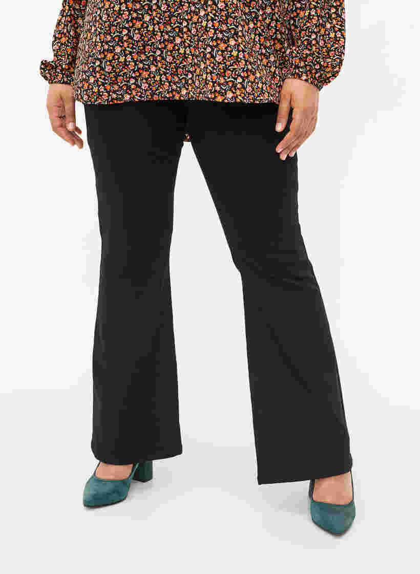 Ellen bootcut jeans med høj talje, Black, Model image number 2