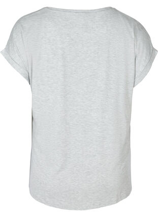 Kortærmet trænings t-shirt med tryk, Light Grey Melange, Packshot image number 1