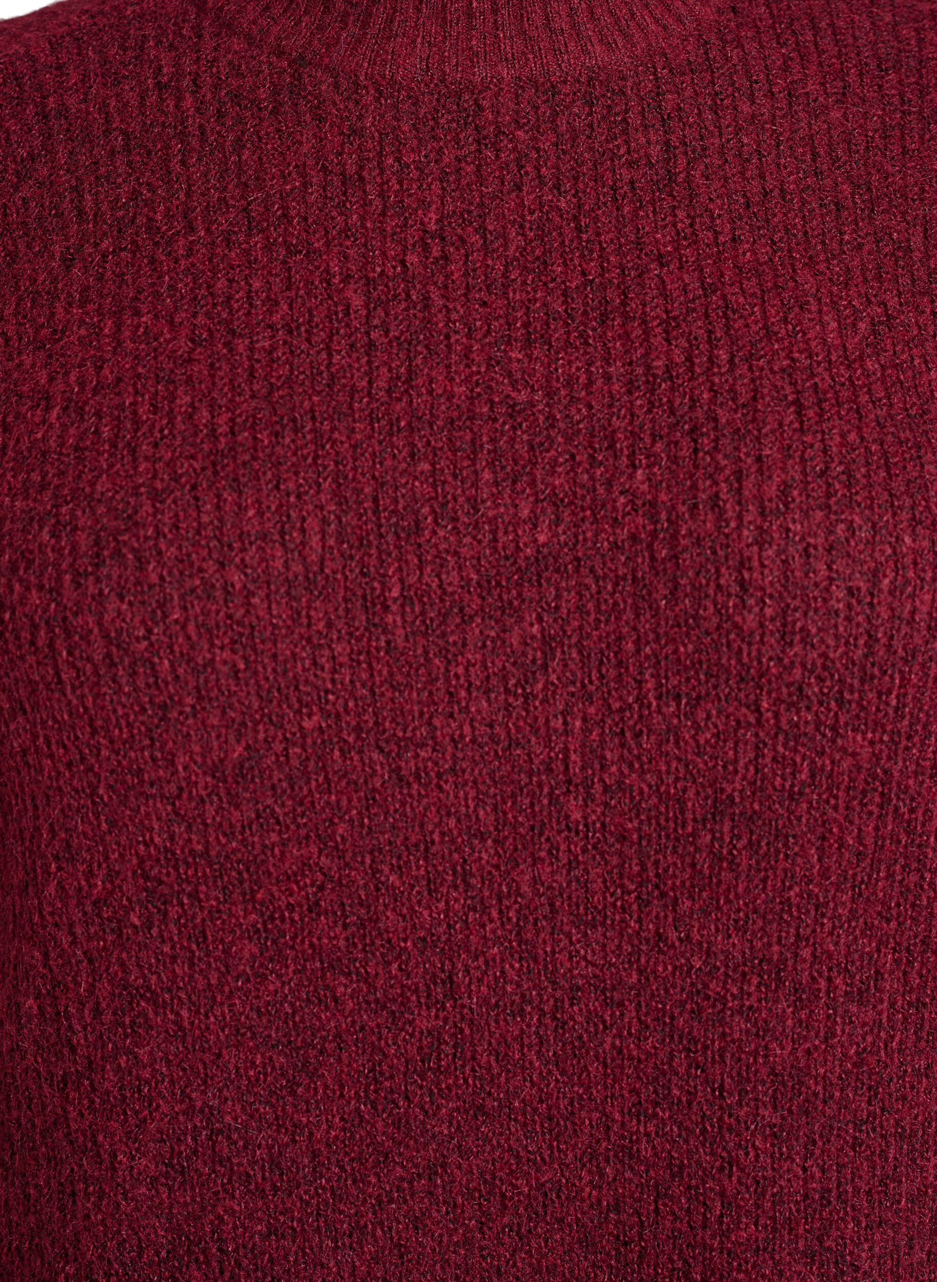 Zizzi Lang strikkjole med h&oslash;j hals, R&oslash;d, Packshot image number 2