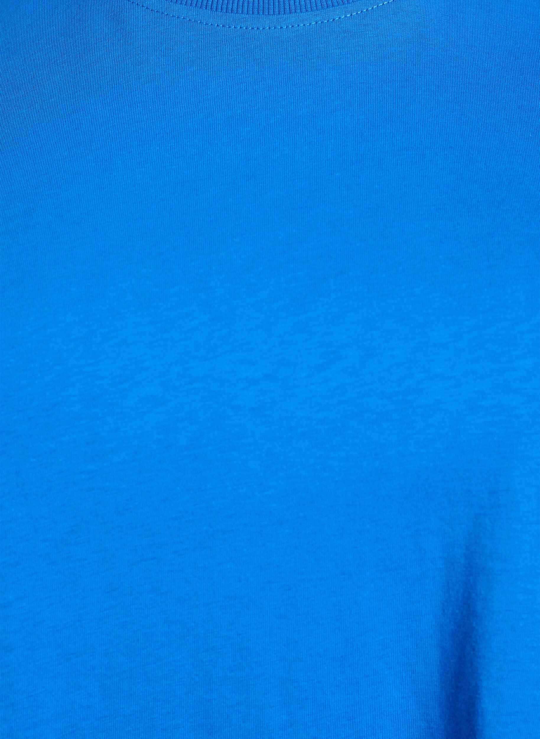 ZizziBasis t-shirt i bomuld med rund hals, Bl&aring;, Packshot image number 2
