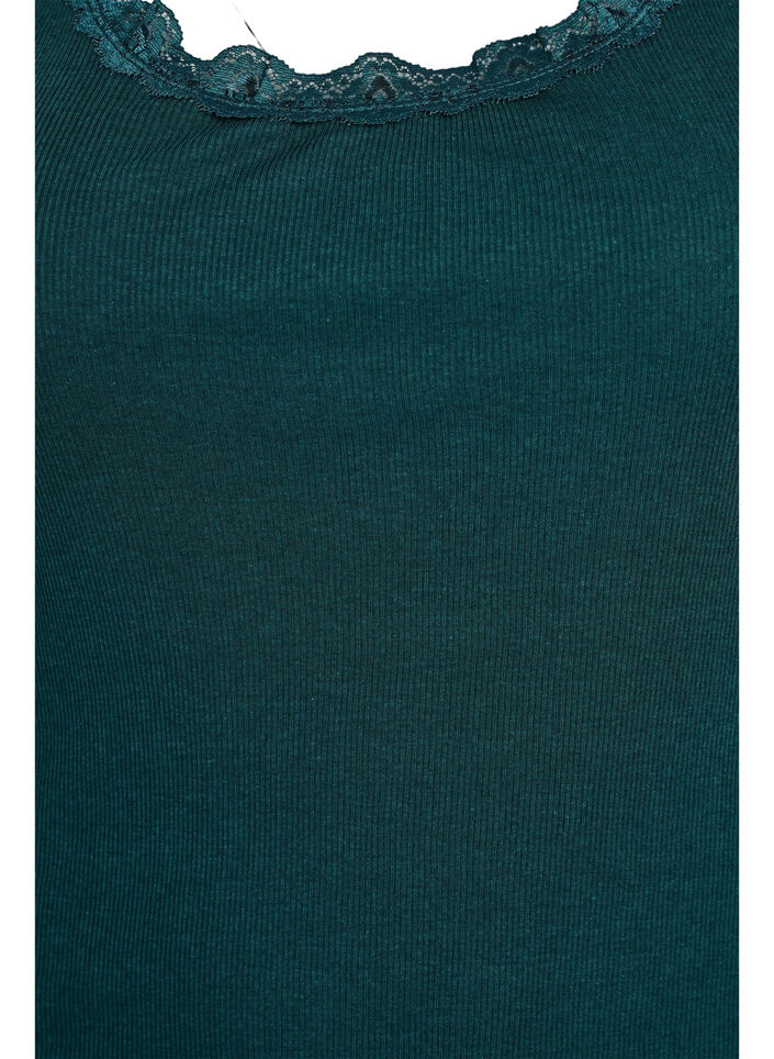 Top med blondekant, Gr&oslash;n, Packshot image number 2