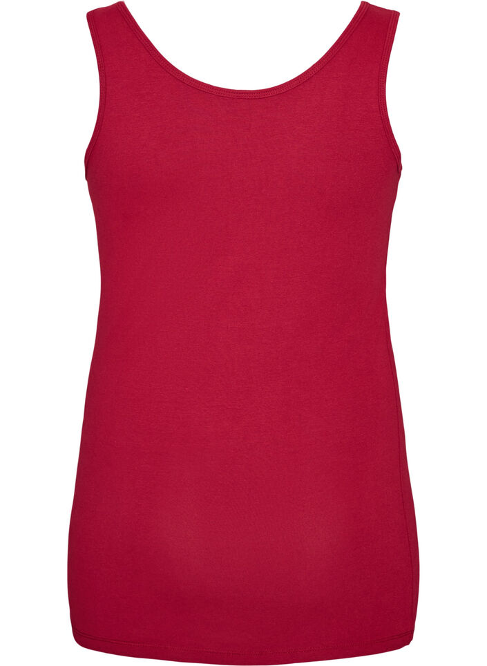 Ensfarvet basis top i bomuld, R&oslash;d, Packshot image number 1