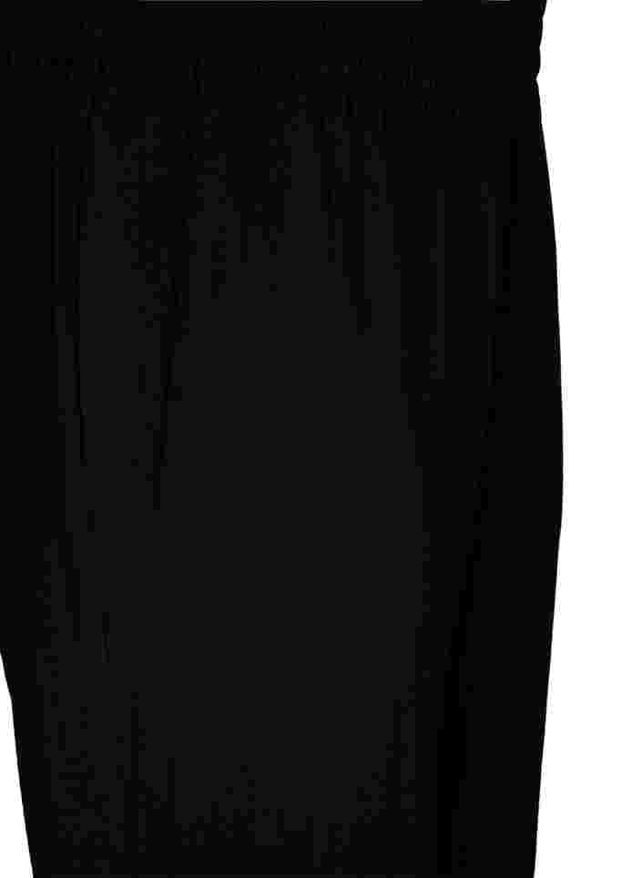 Løse bukser i viskosemix med elastikkant, Black, Packshot image number 2