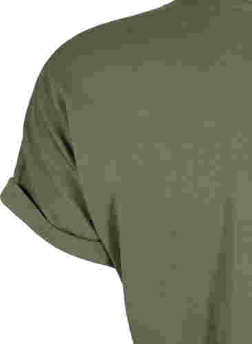 Kortærmet t-shirt i bomuldsblanding, Dusty Olive, Packshot image number 3