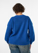 Ribstrikket cardigan med knapper, Bl&aring;, Model image number 2