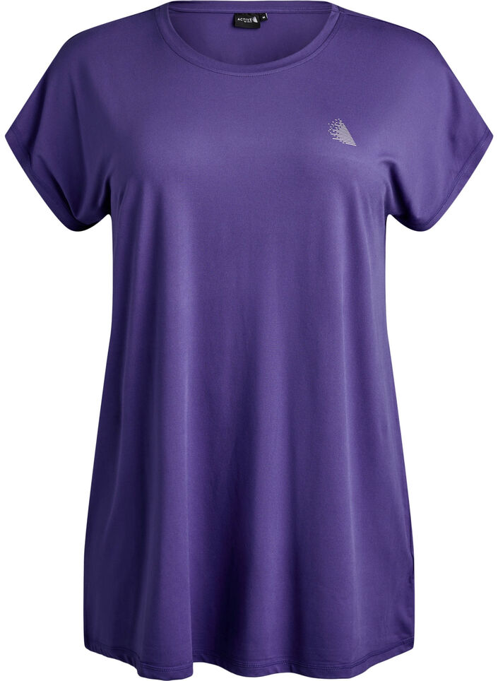 Lang tr&aelig;nings t-shirt, Lilla, Packshot image number 0