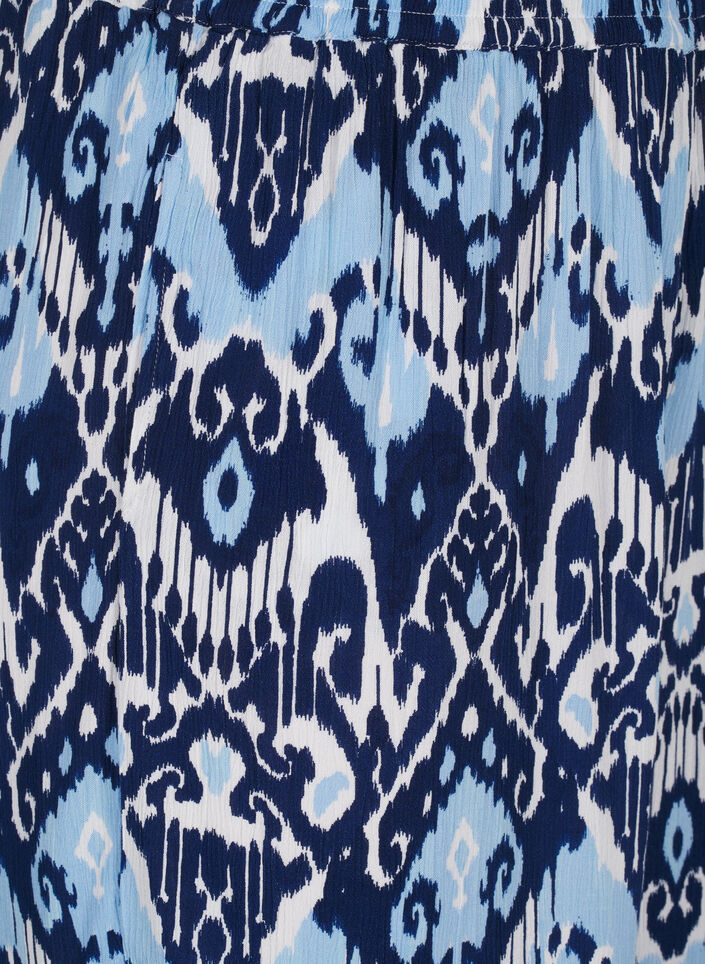 Culotte bukser i viskose med print, Blue Ethnic AOP, Packshot image number 2