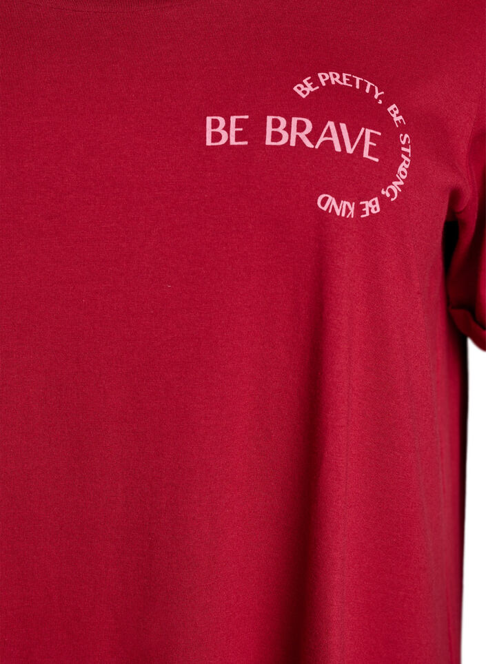 Kort&aelig;rmet natkjole i &oslash;kologisk bomuld , R&oslash;d, Packshot image number 2