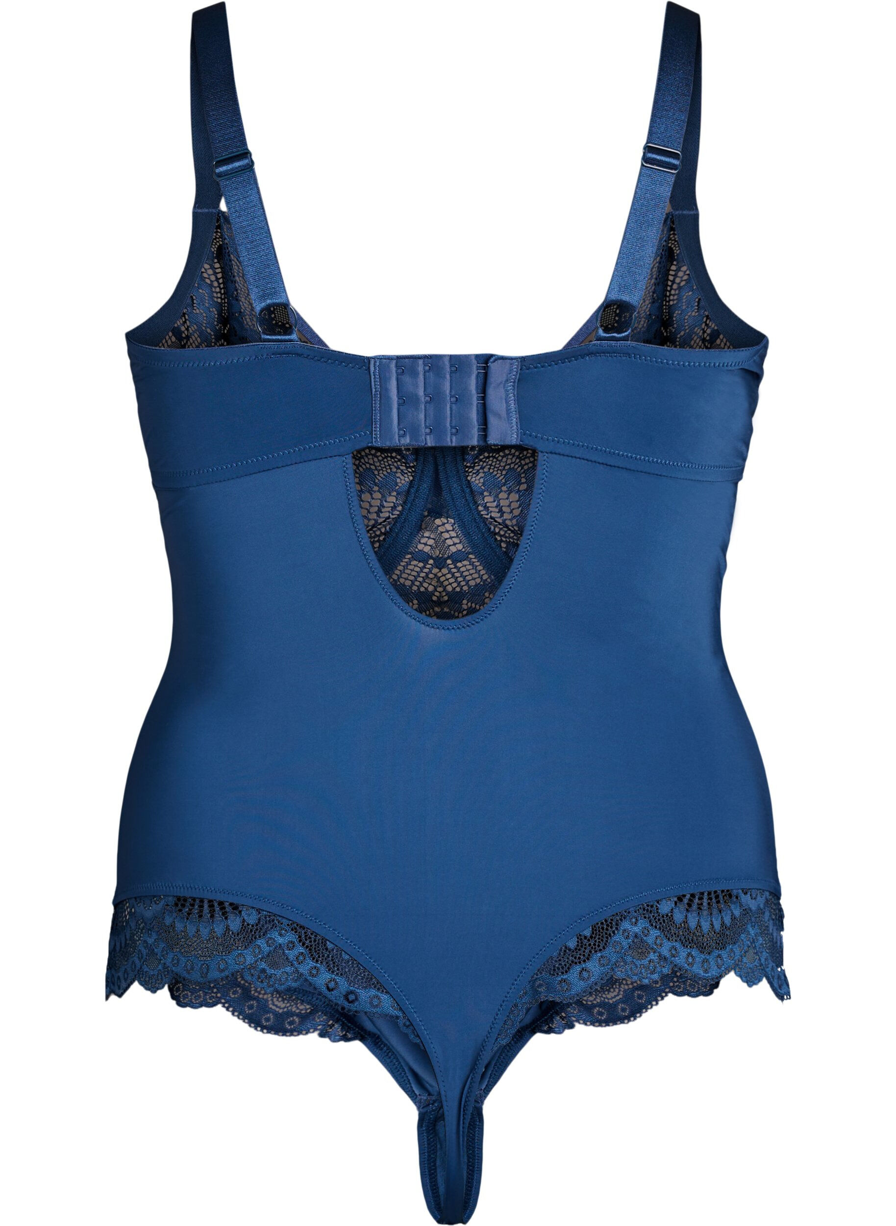 ZizziBlonde body med b&oslash;jle og stropdetalje, Bl&aring;, Packshot image number 1