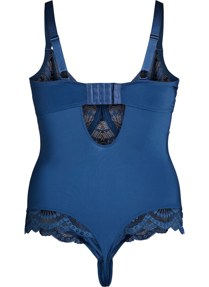 Blonde body med b&oslash;jle og stropdetalje, Bl&aring;, Packshot image number 1