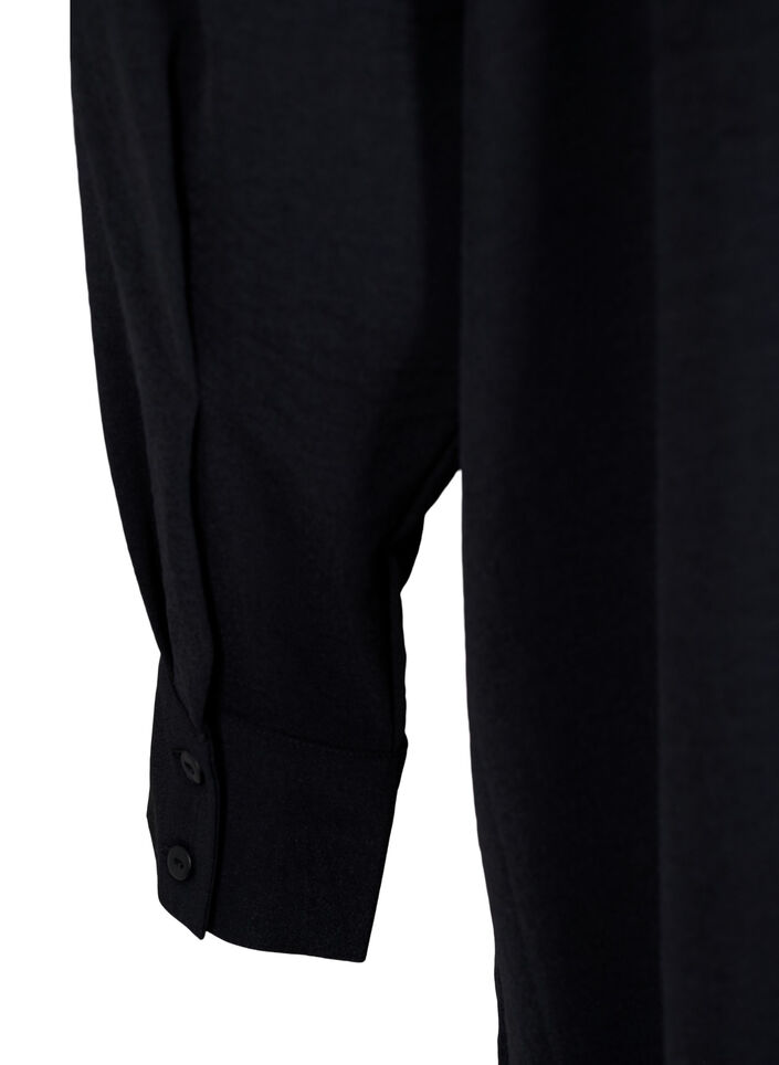 Kort kjole med blondedetalje, Black, Packshot image number 3