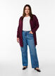 Lang strikcardigan i viskosemix, R&oslash;d, Model image number 1
