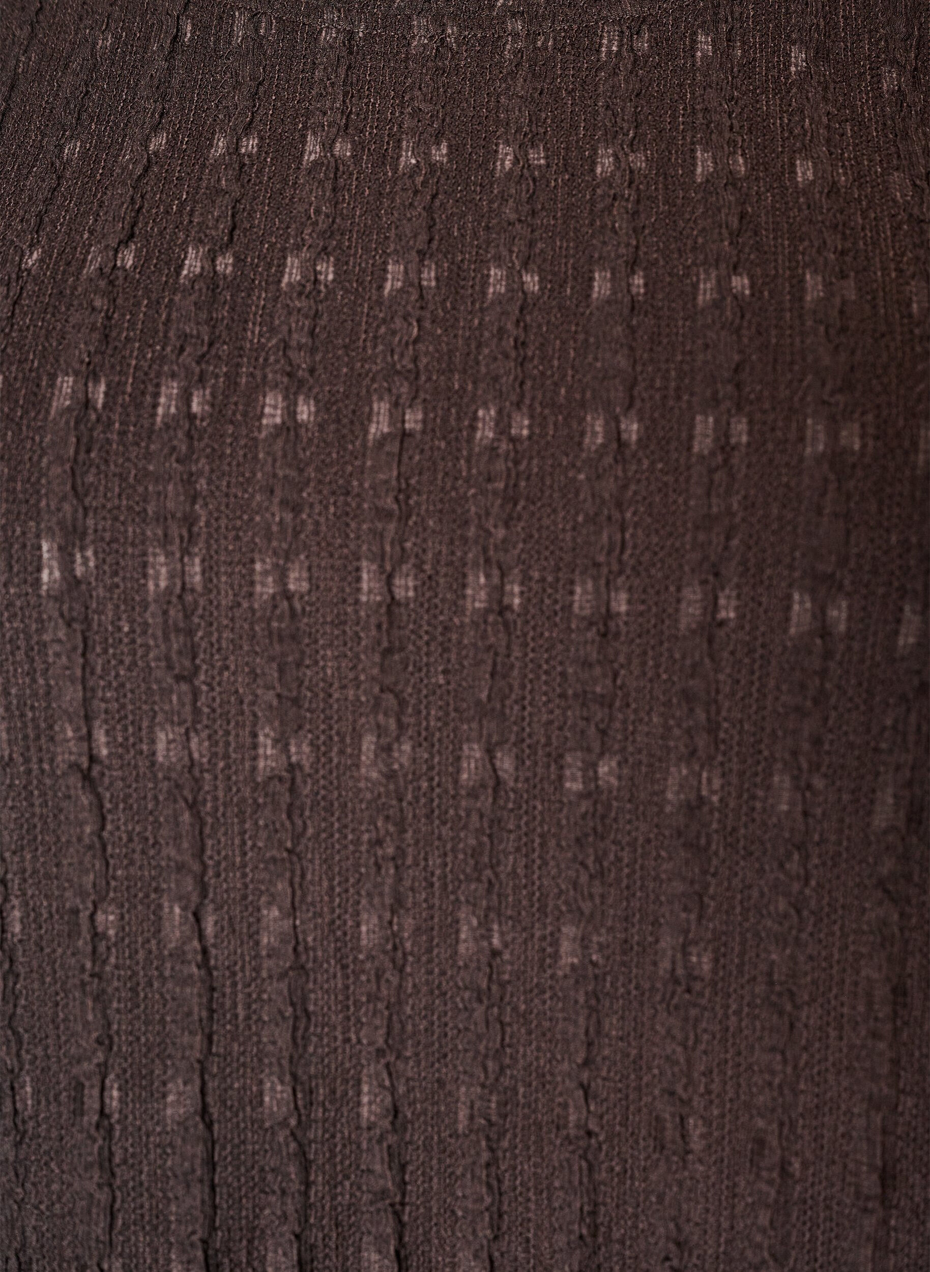 ZizziStruktureret bluse med fl&aelig;sekant, Brun, Packshot image number 2