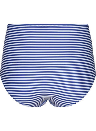 Stribet bikinitrusse med høj talje, Blue Striped, Packshot image number 1