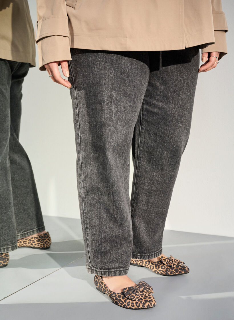 Wide fit - Ballerina med sløjfe, Brun, Image image number 0