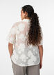 Transparent skjortebluse med blomstermotiver, Beige, Model image number 2
