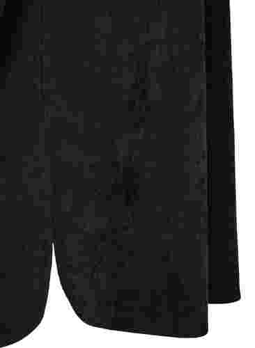 Fløjlskjole med 3/4 ærmer og knapper, Black, Packshot image number 3