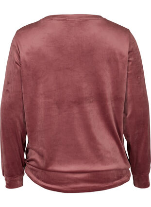 Langærmet velour bluse med bindedetalje, Mesa Rose, Packshot image number 1