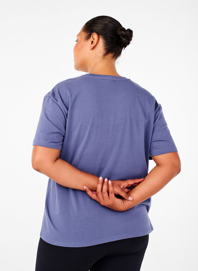 Sporty t-shirt i økologisk bomuld, , Model image number 2