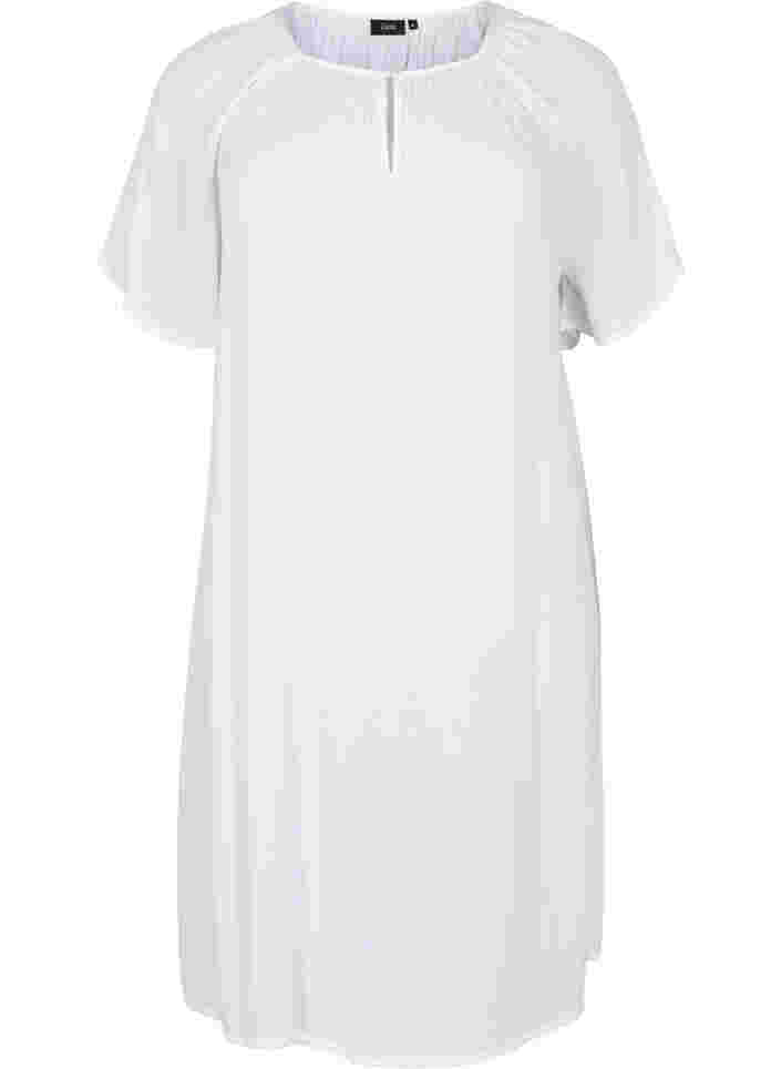Kortærmet kjole i viskose, Bright White