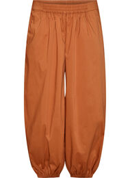 Ballonbukser med lommer og elastisk linning, Brun