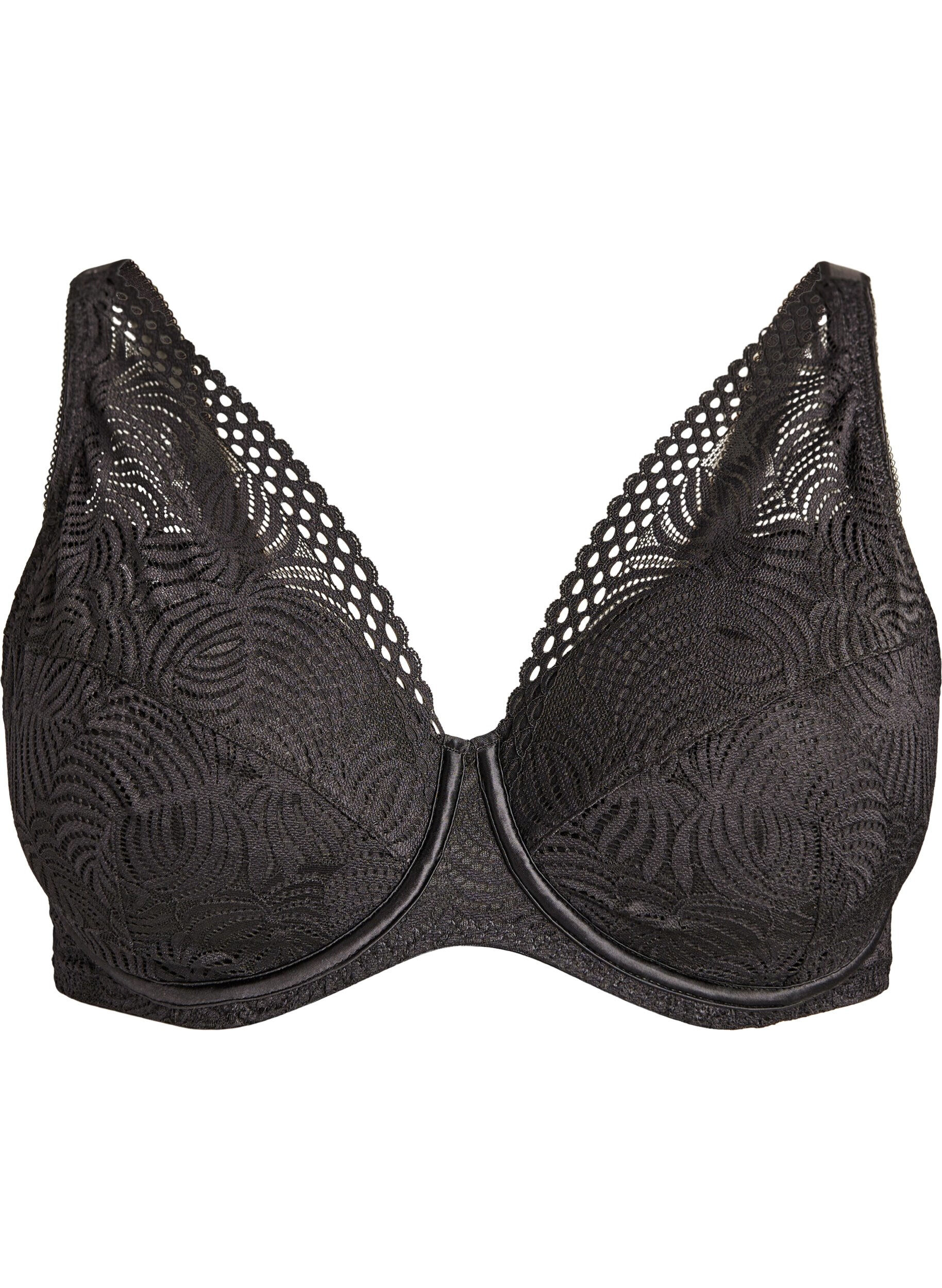 ZizziBlonde-bh med vatterede sk&aring;le, Sort, Packshot image number 0