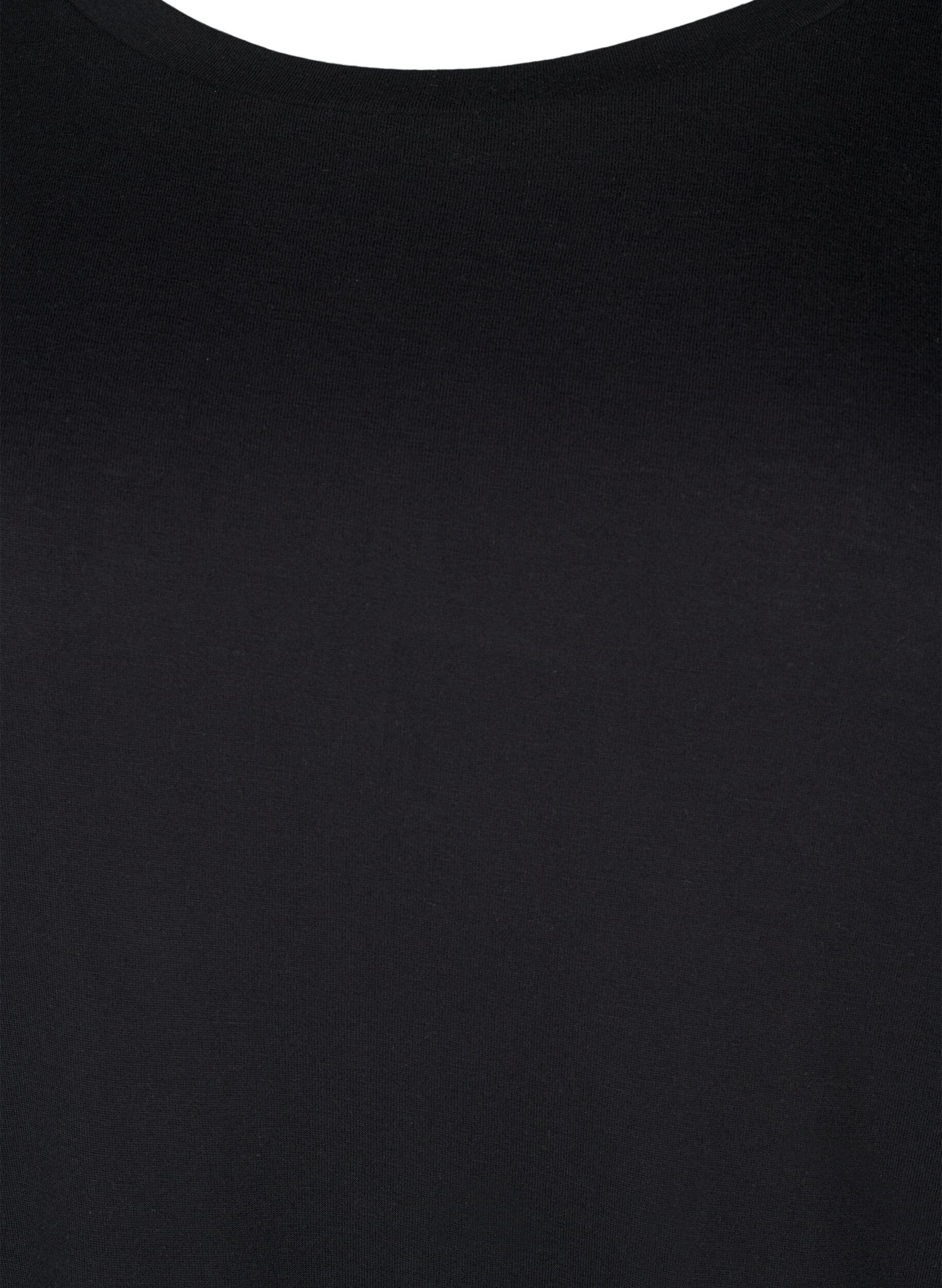 Zizzi T-shirt i uld og viskose, Black, Packshot image number 2