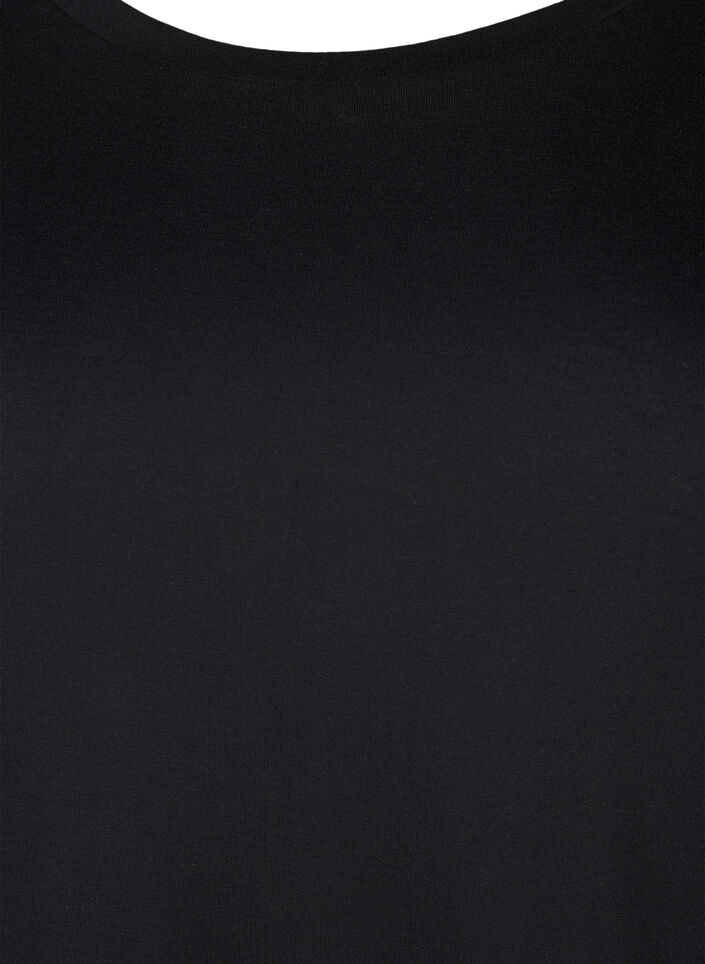 T-shirt i uld og viskose, Black, Packshot image number 2