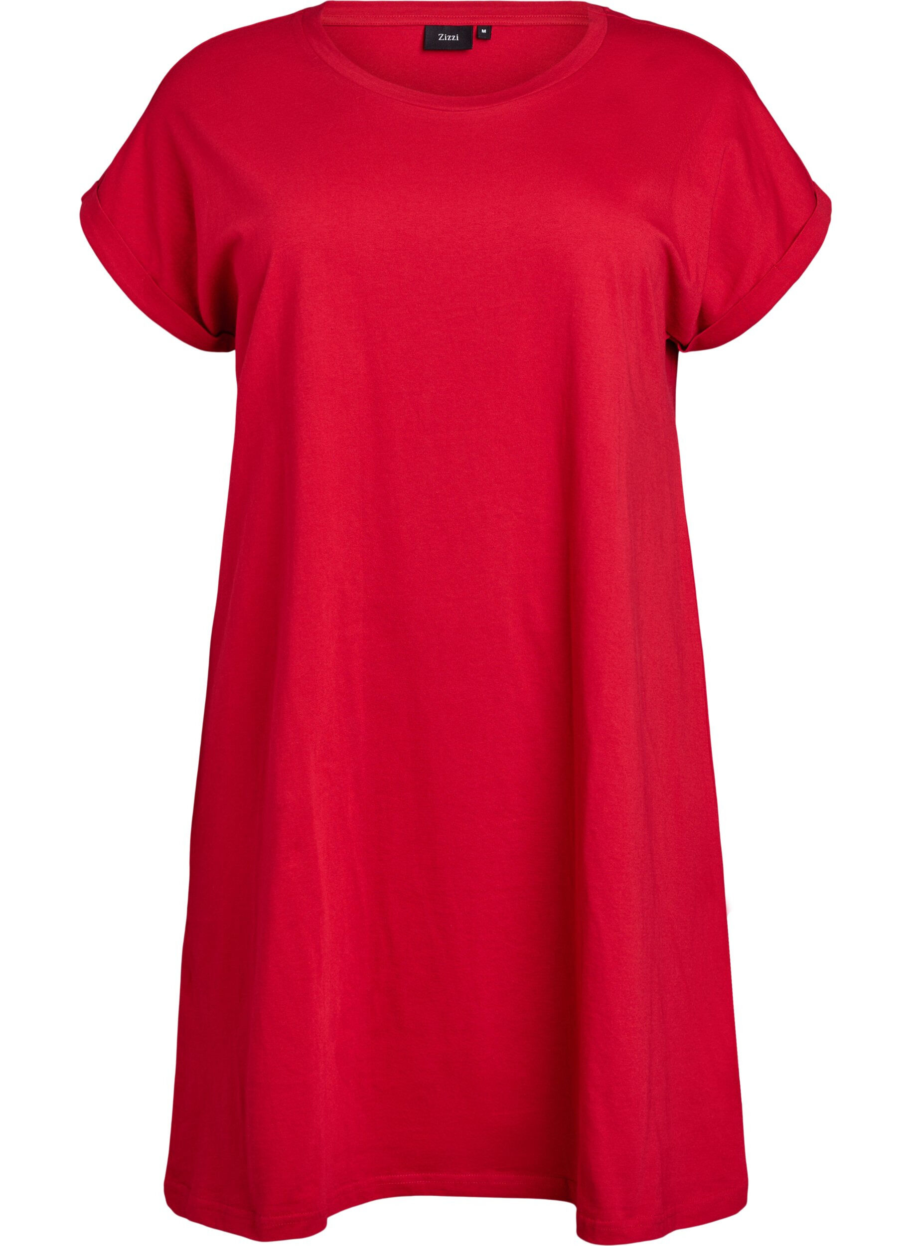 Zizzi2-pak t-shirt kjole med korte &aelig;rmer, R&oslash;d, Packshot image number 2