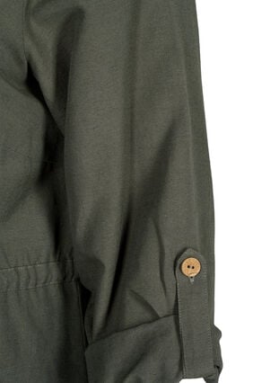 Skjorte i hørblend med lommer, Thyme, Packshot image number 4