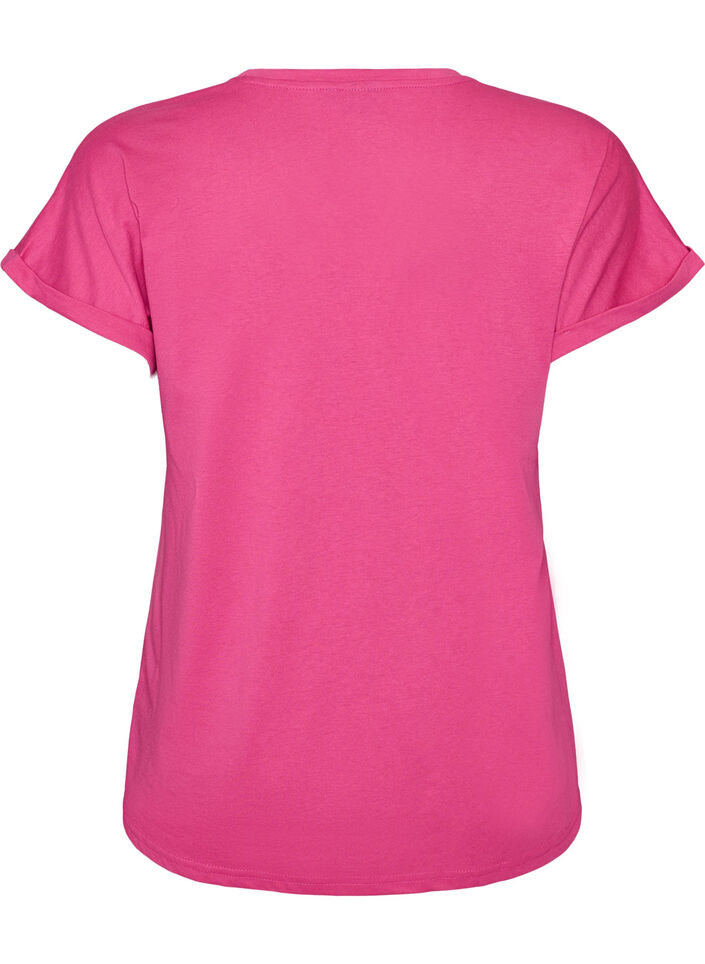 Kort&aelig;rmet T-shirt i bomuldsblanding, Lyser&oslash;d, Packshot image number 1