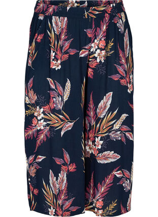 Printede culotte bukser i viskose, Indian Summer Flower, Packshot image number 0