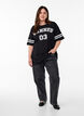 Sporty oversize college t-shirt, Sort, Model image number 1