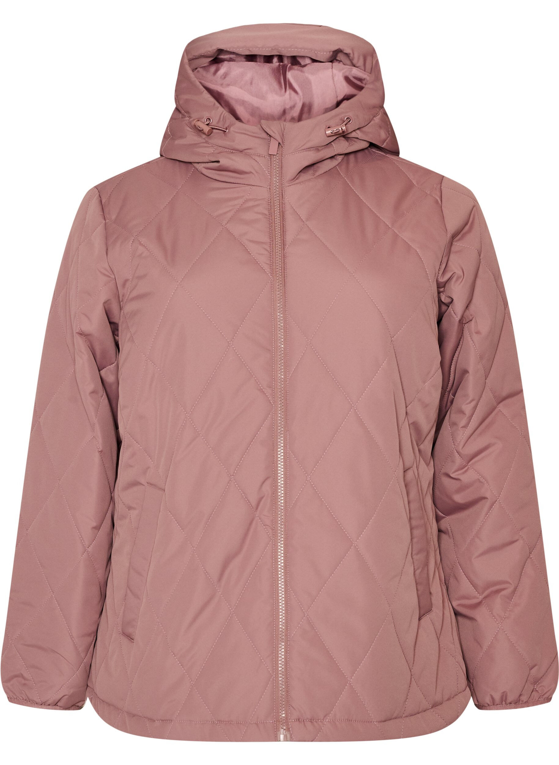 ZizziLet vatteret jakke med diamantquilt, Lyser&oslash;d, Packshot image number 0