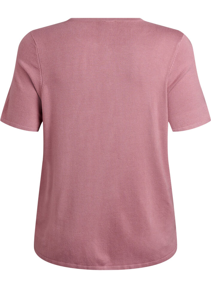 Kort&aelig;rmet strikcardigan i viskose, Lyser&oslash;d, Packshot image number 1