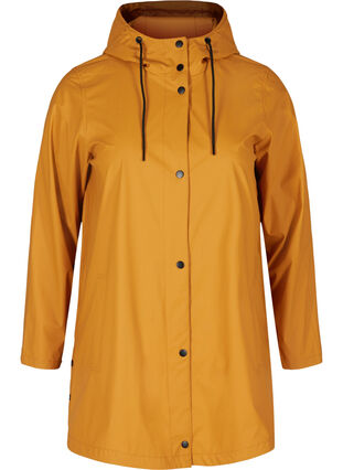 Regnjakke med hætte og lommer, Spruce Yellow, Packshot image number 0